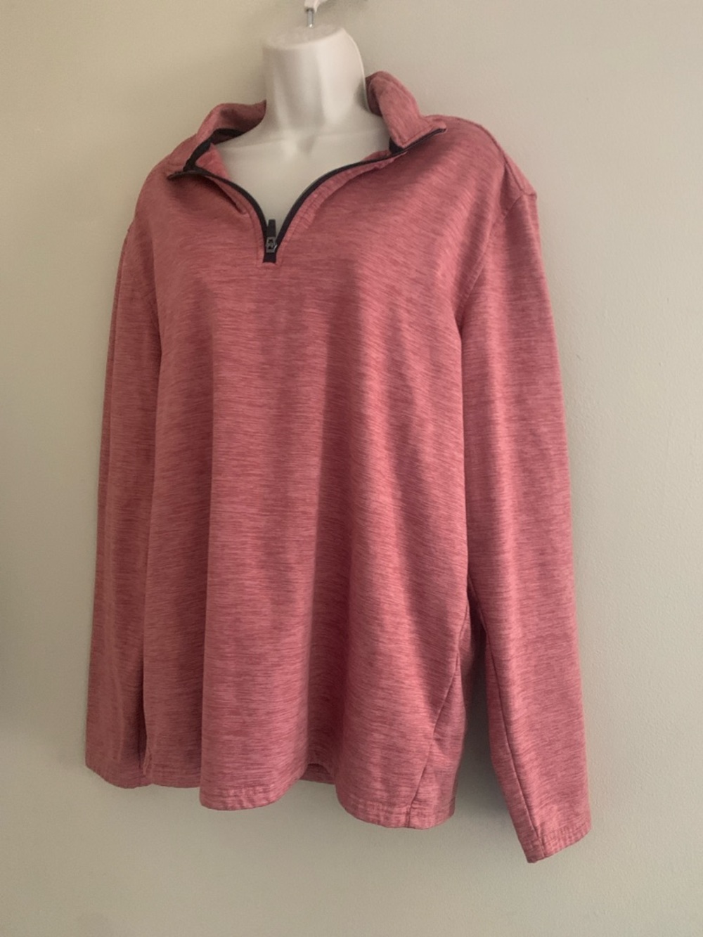 Men's Heathered Quarter-Zip Sweater - large